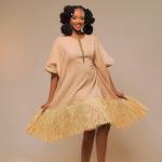 IZZY COTTON RAFIA SHORT KAFTAN