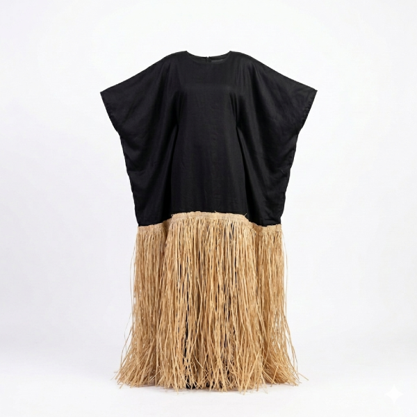IZZY LONG RAFFIA KAFTAN