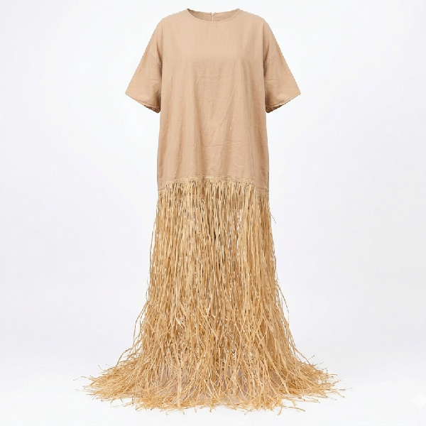 IZZY LONG RAFFIA KAFTAN
